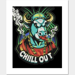 Hip Hop Bull Chill Out Artwork Posters and Art